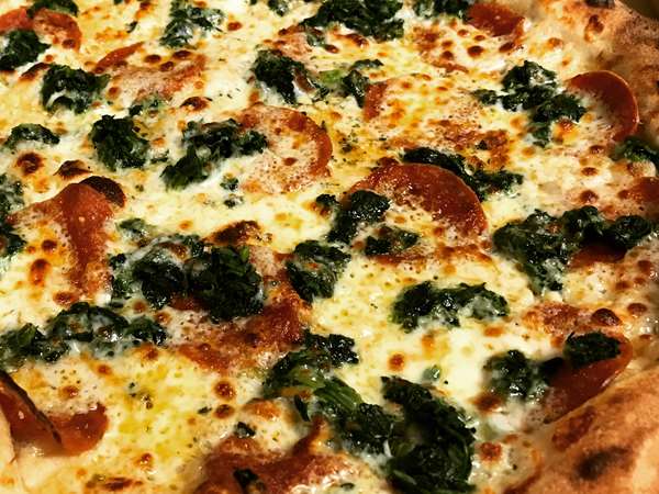 Pepperoni and spinach