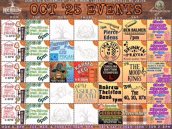 October event calendar